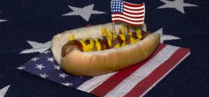 Hotdog with American Flag